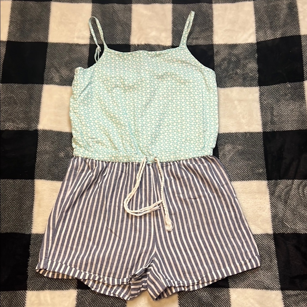 Crewcuts Green and Gray Dot and Striped One Piece size 7